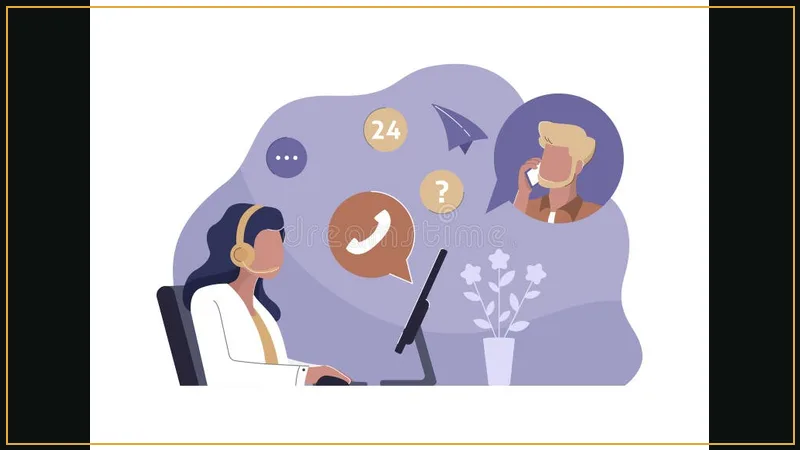 Customer support specialist with headset smiling beside live chat interface