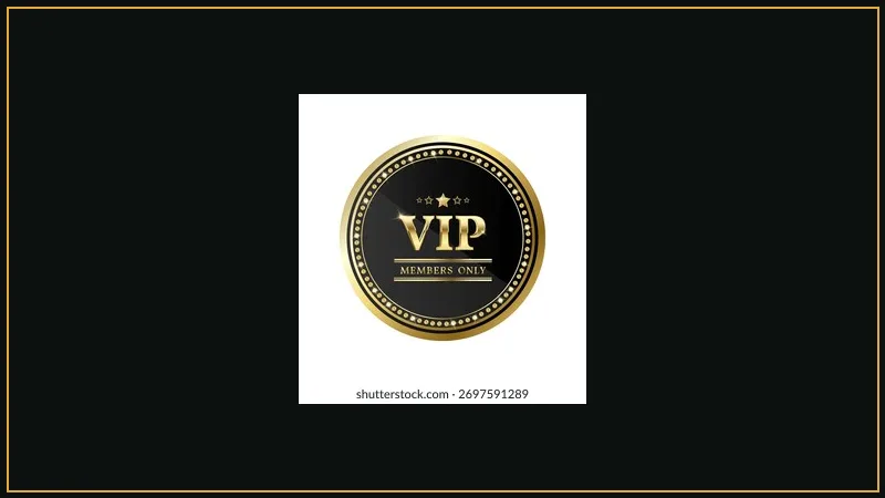 Luxury VIP diamond emblem with gold tier badges and private lounge access
